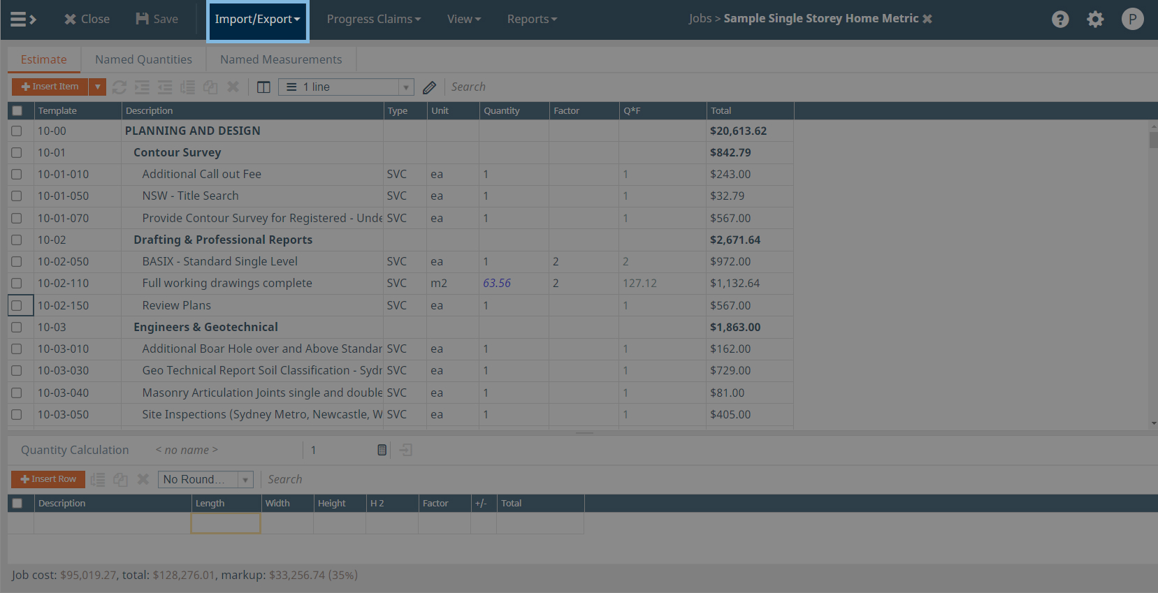 Job Module - Job Estimate - Export Excel