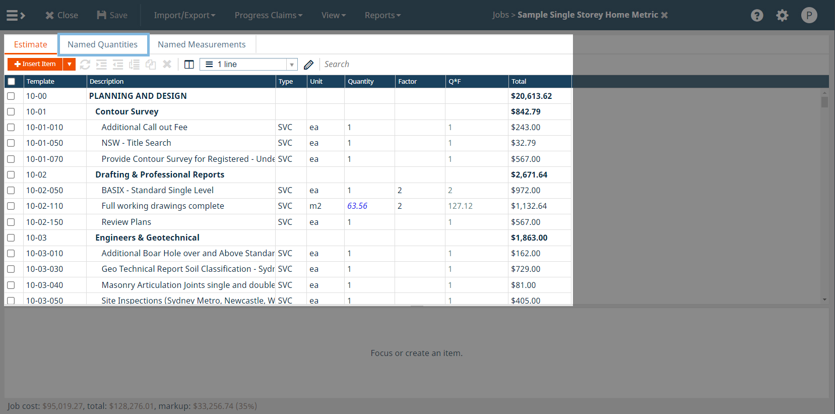 Job Module - Job Estimate -Name Qty