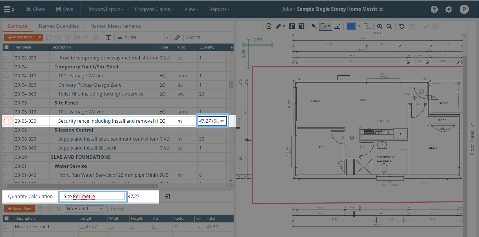 Job Module - Job Estimate -Name a Qty