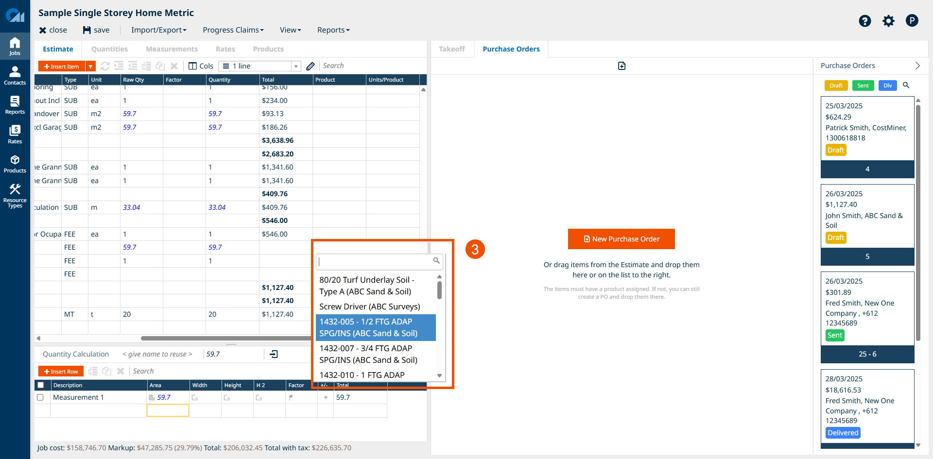 how to search for a product via the products column