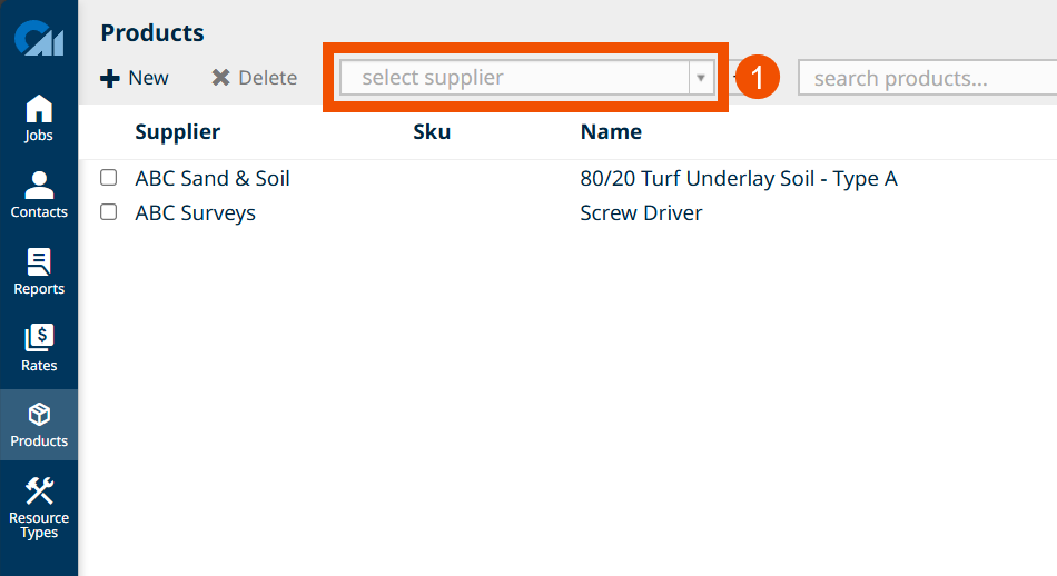 Select a supplier.
